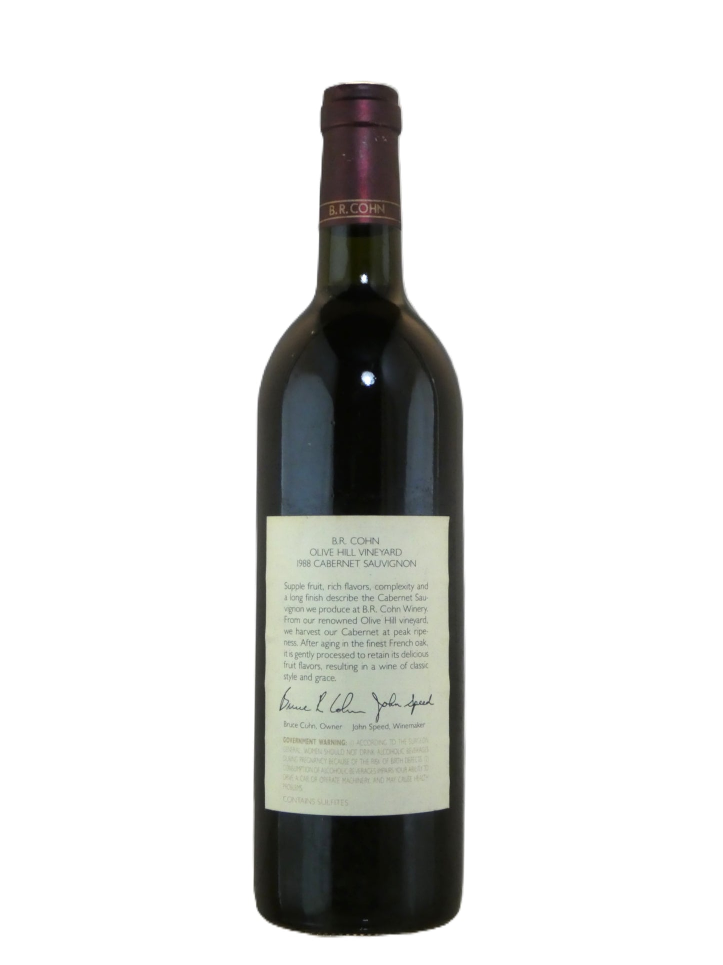 B.R. Cohn Olive Hill VIneyard Cabernet Sauvignon - 1988 (750ml)