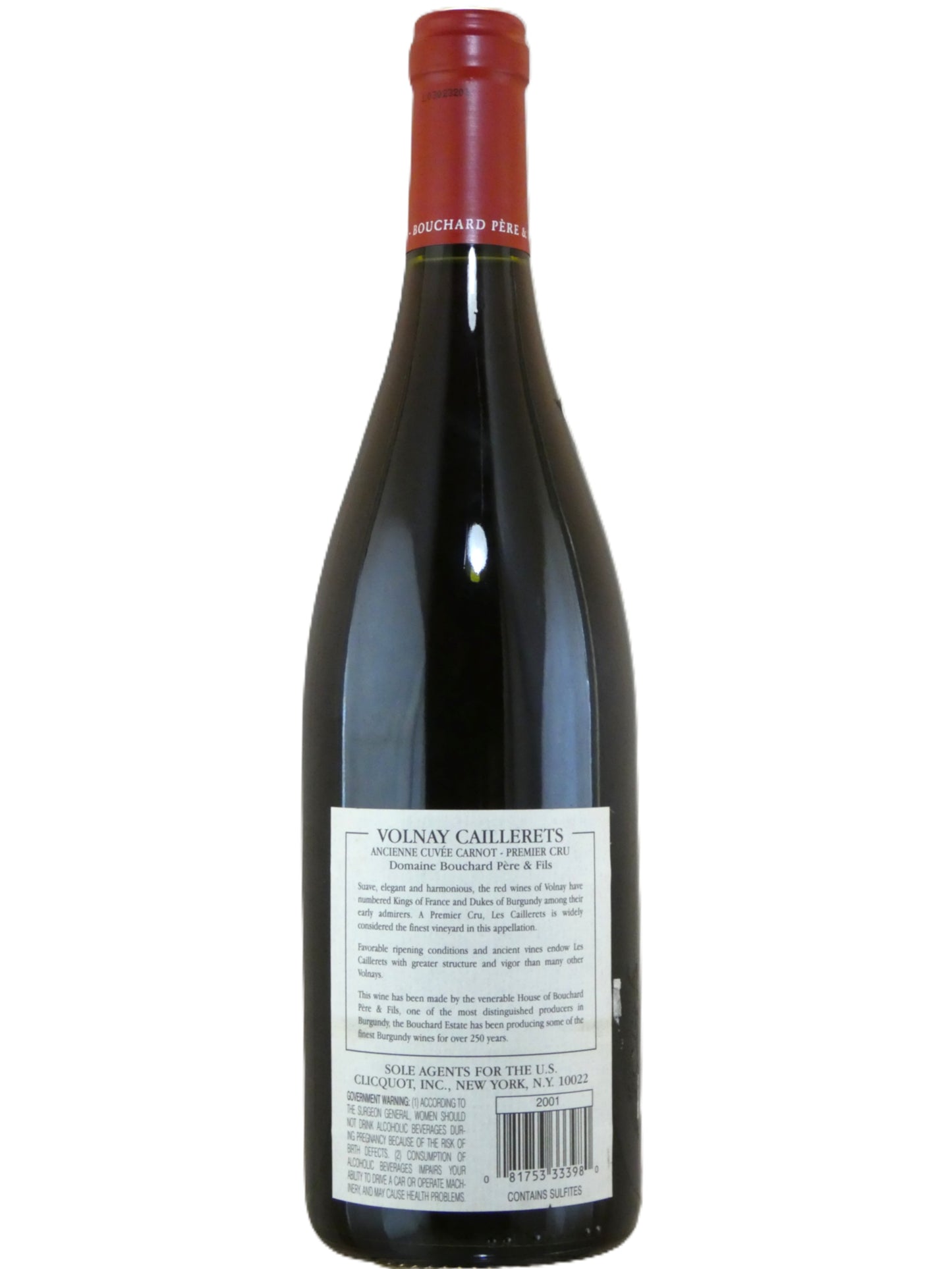 Bouchard Pere & Fils Volnay Caillerets Ancienne Cuvee Carnot - 2001 (750ml)