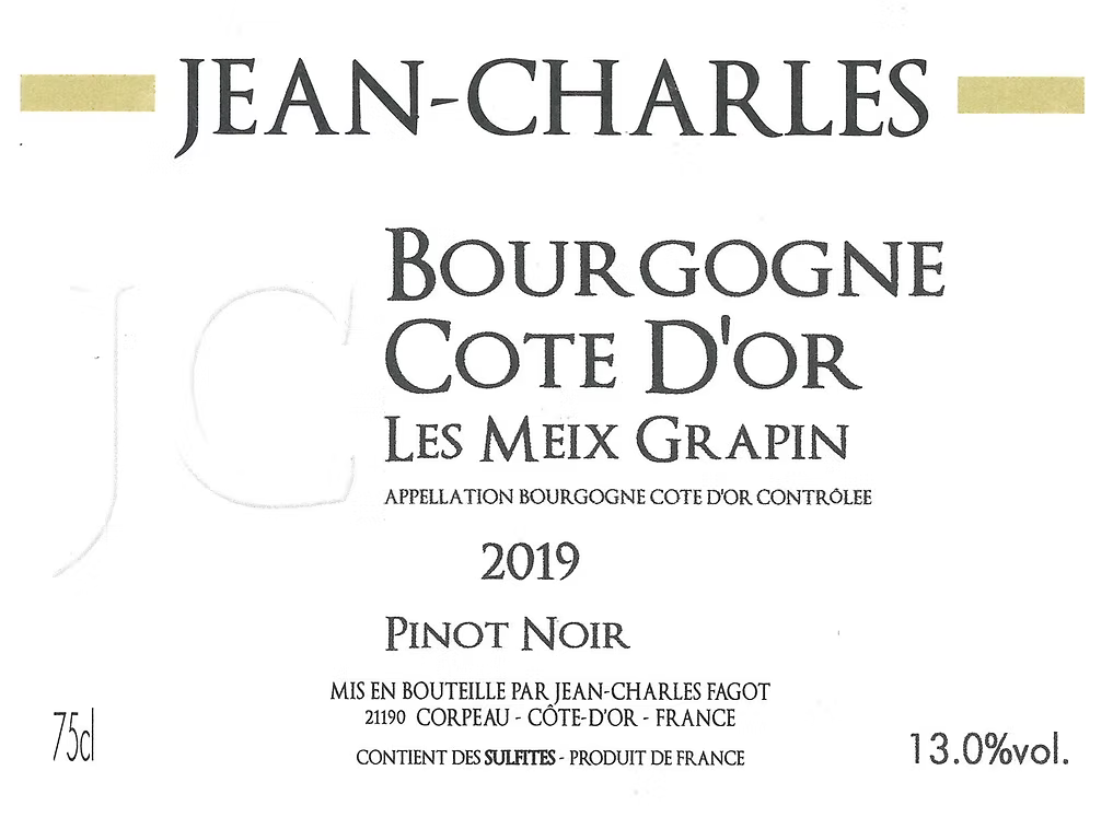 Dom Jean-Charles Fagot Bourgogne Cote d'Or Rouge Les Meix Grapin - 2024 (750ml)
