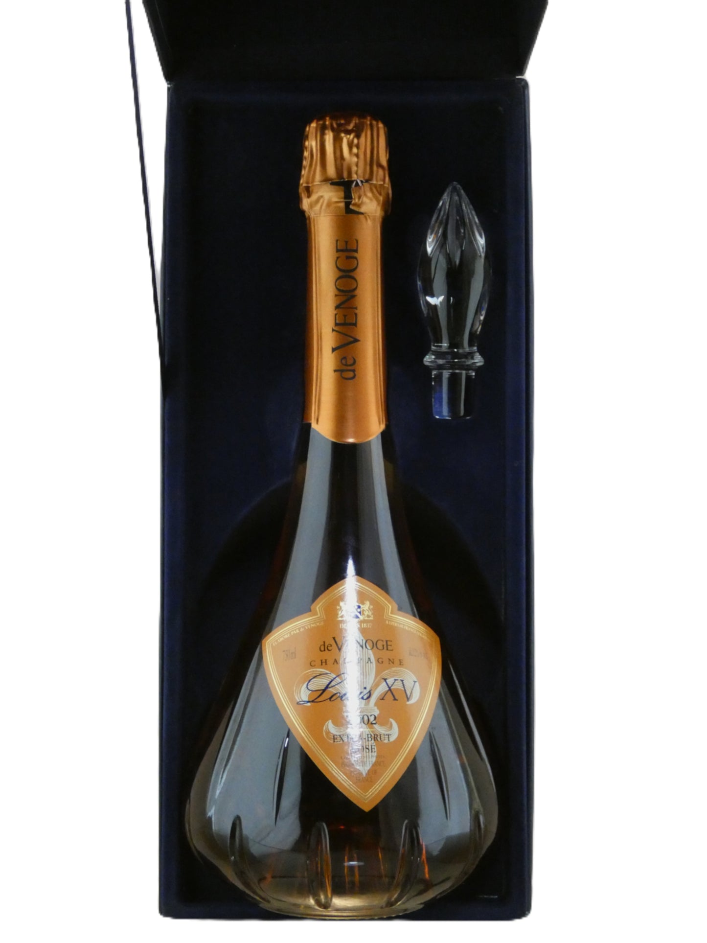 De Venoge Louis XV de Venoge Extra Brut Rose Millesime- 2002 (box, glass stopper) (750ml)