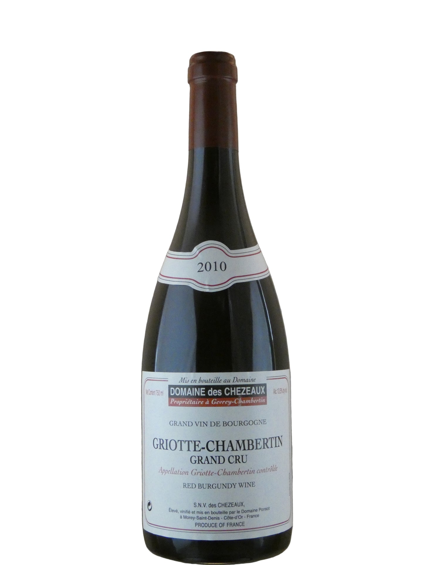 Domaine des Chezeaux Griotte-Chambertin Grand Cru (Ponsot) - 2010 (750ml)
