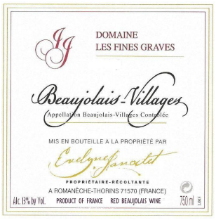 Jacky Janodet Domaine les Fines Graves Beaujolais Villages 2021