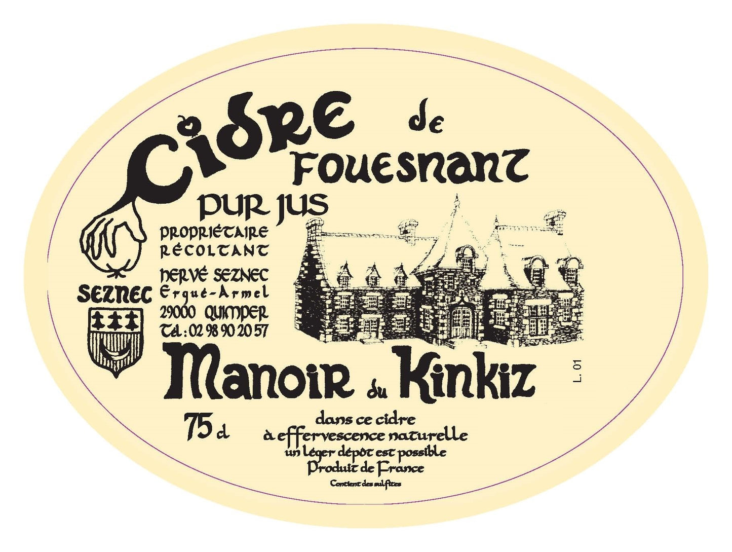 Manoir du Kinkinz Cidre de Fouesnant (750ml)