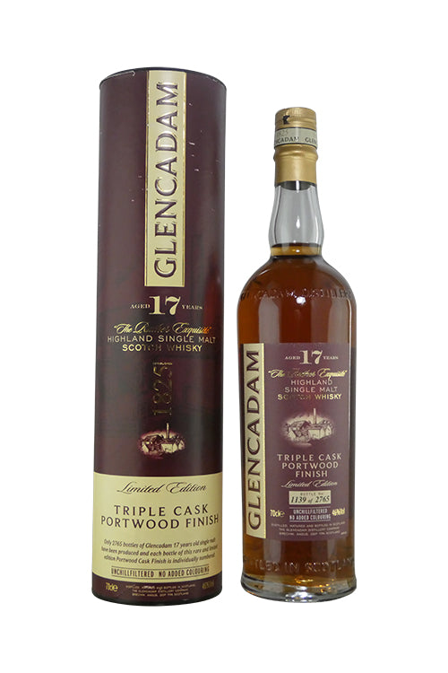 Glencadam 17 Triple Cask Portwood Finish  46 ABV  (700ml)