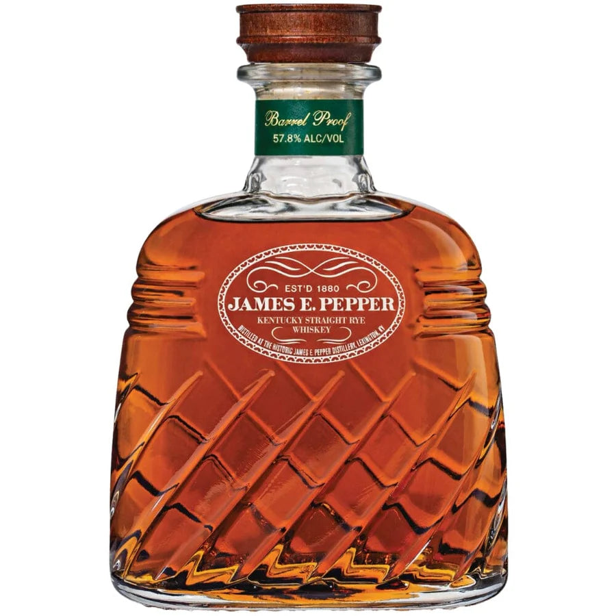 James E. Pepper Decanter Barrel Proof Straight Rye Whiskey (750ml)