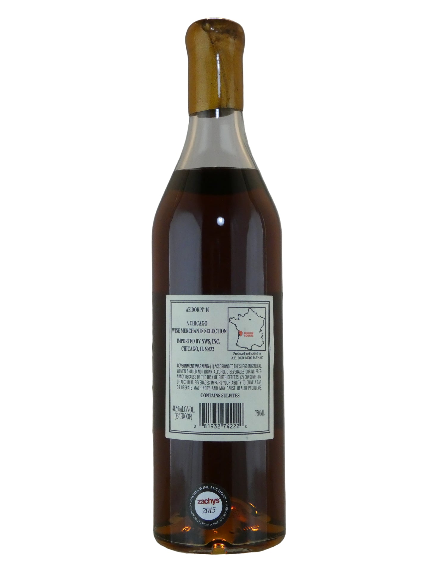 A.E. Dor Vieille Reserve No. 10 Grande Champagne Cognac (no Box) (750ml) (A Chicago Wine Markets Selection) NWS