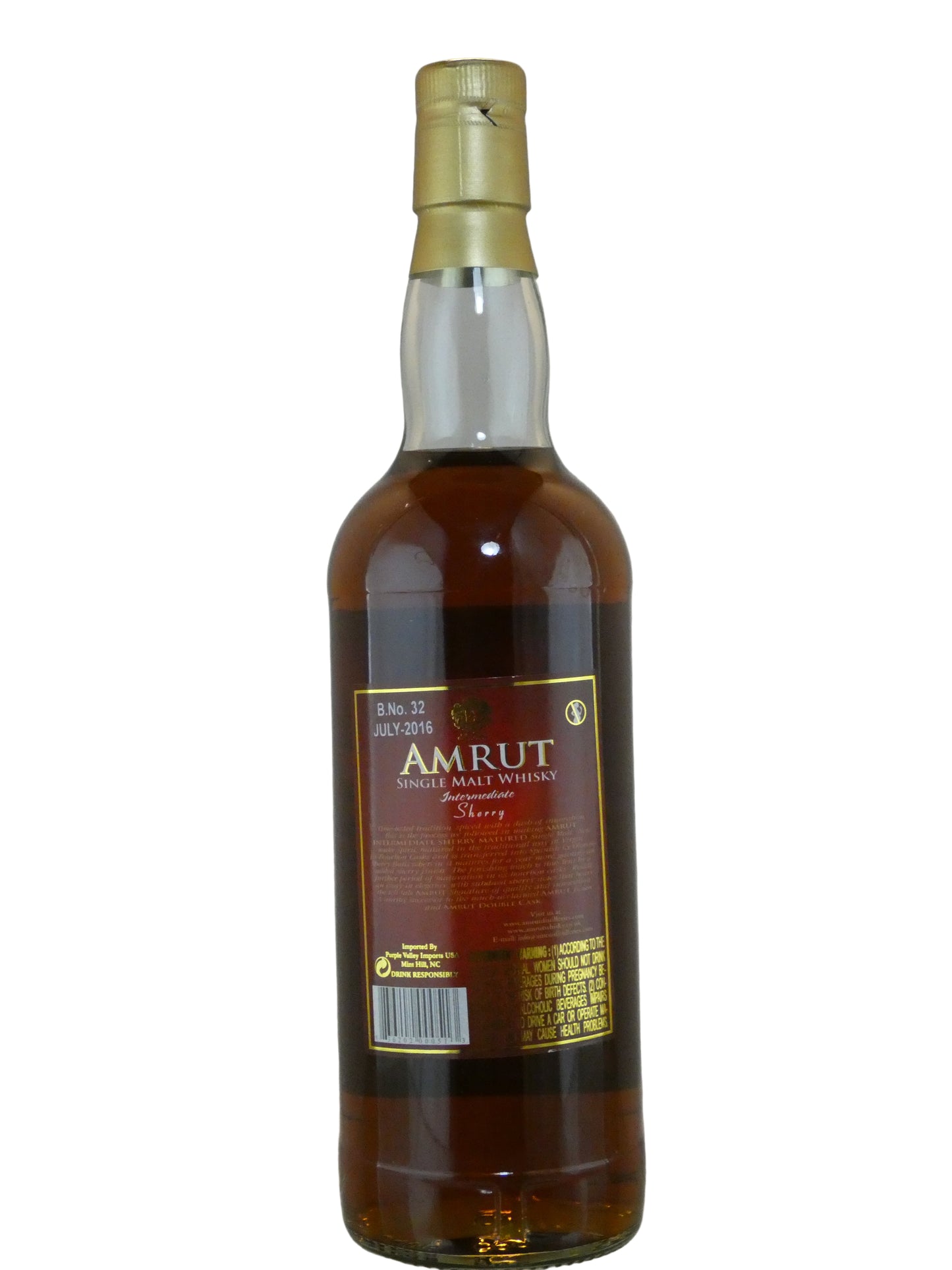 Amrut Intermediate Sherry Matured Single Malt Whisky (750ml)
