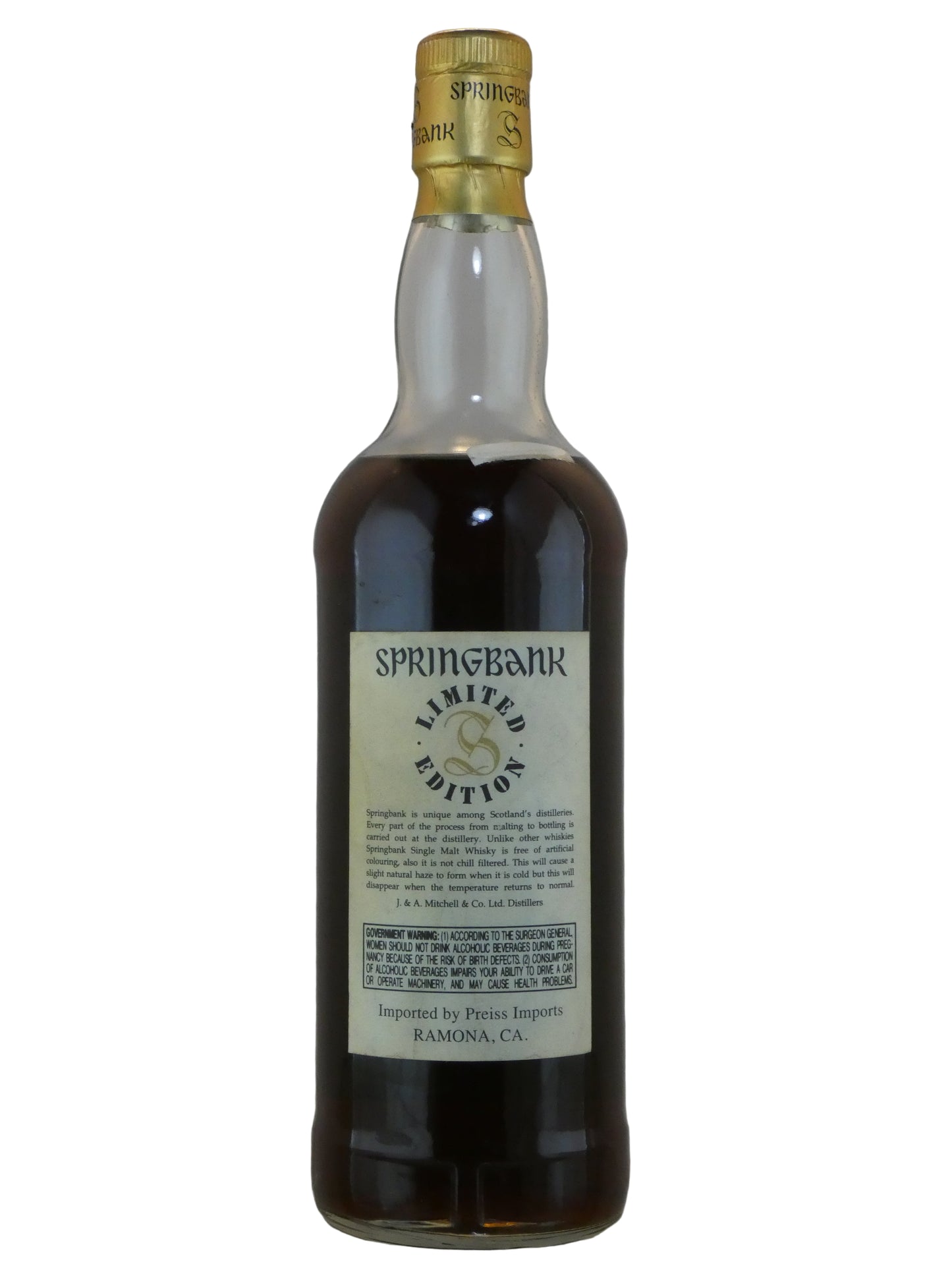 Springbank 30-year Sherry Cask Millennium Series (750ml) (stained label)