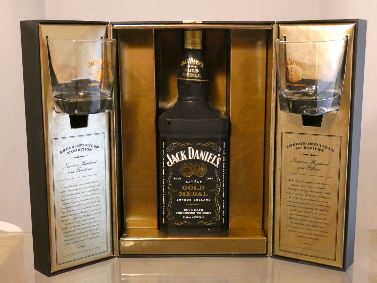 Jack Daniel's Double Gold Medal with Box and Glasses - 2012 Release (1L)