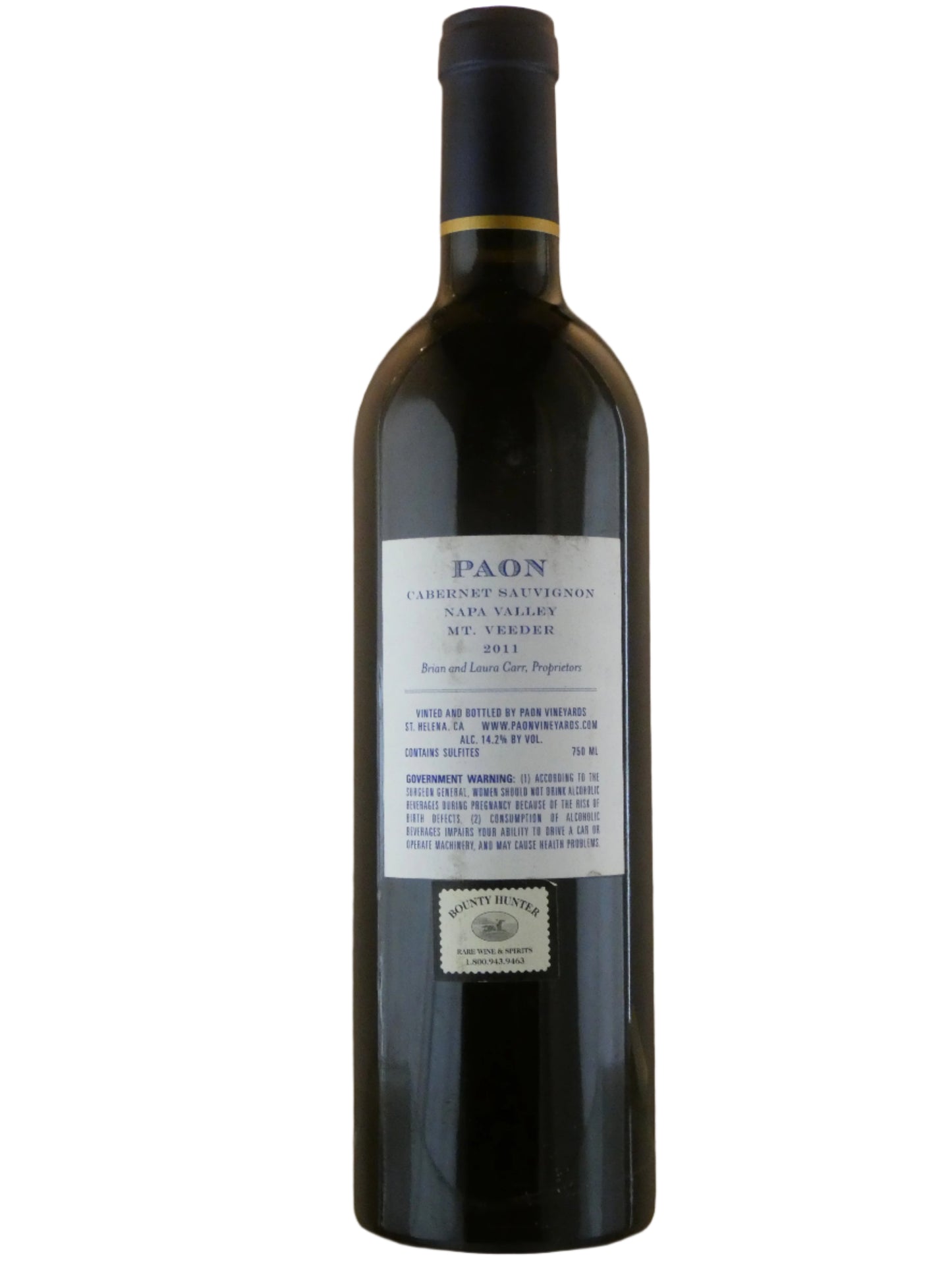 Paon Mt Veder Cabernet Sauvignon - 2011 (750ml)