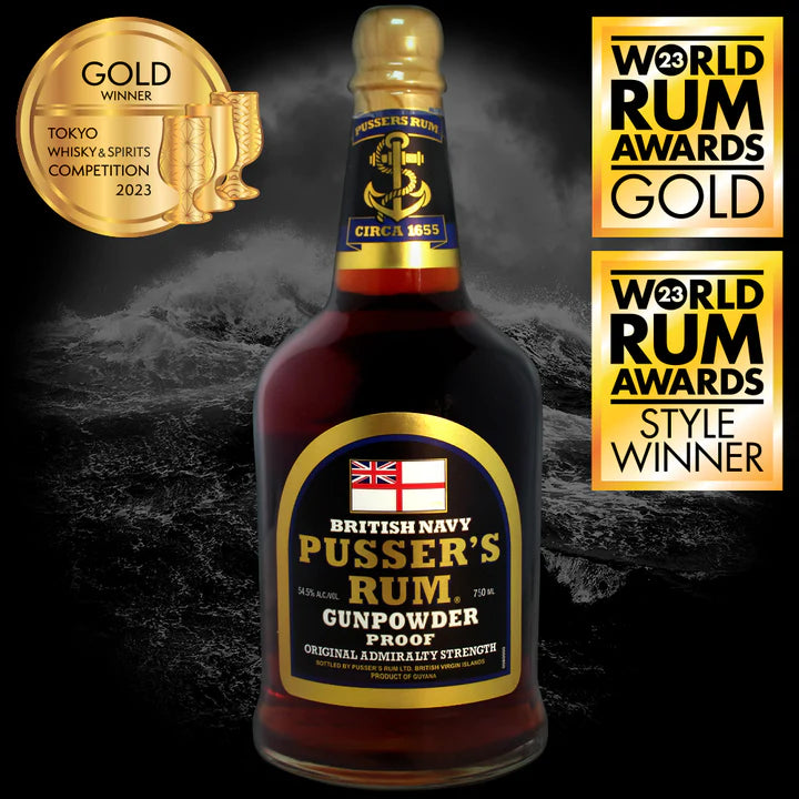 Pusser's British Navy Gunpowder Proof Black Label Rum (750ml)