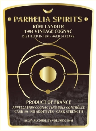 Parhelia Cask #9 Remi Landier 1994 Vintage Cognac Fins Bois 58.3% - (700ml)