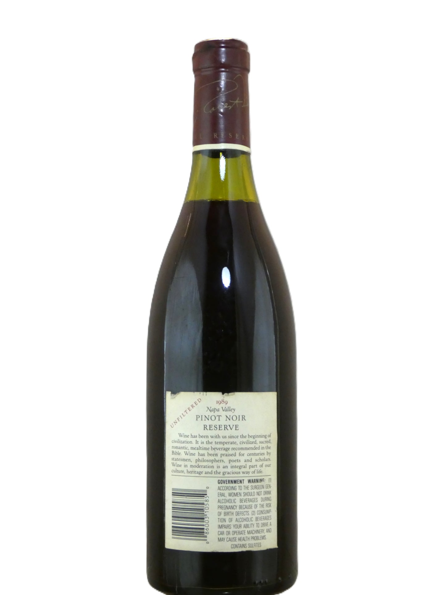 Robert Mondavi Pinot Noir Reserve (High Shoulder Fill) - 1989 (750ml)