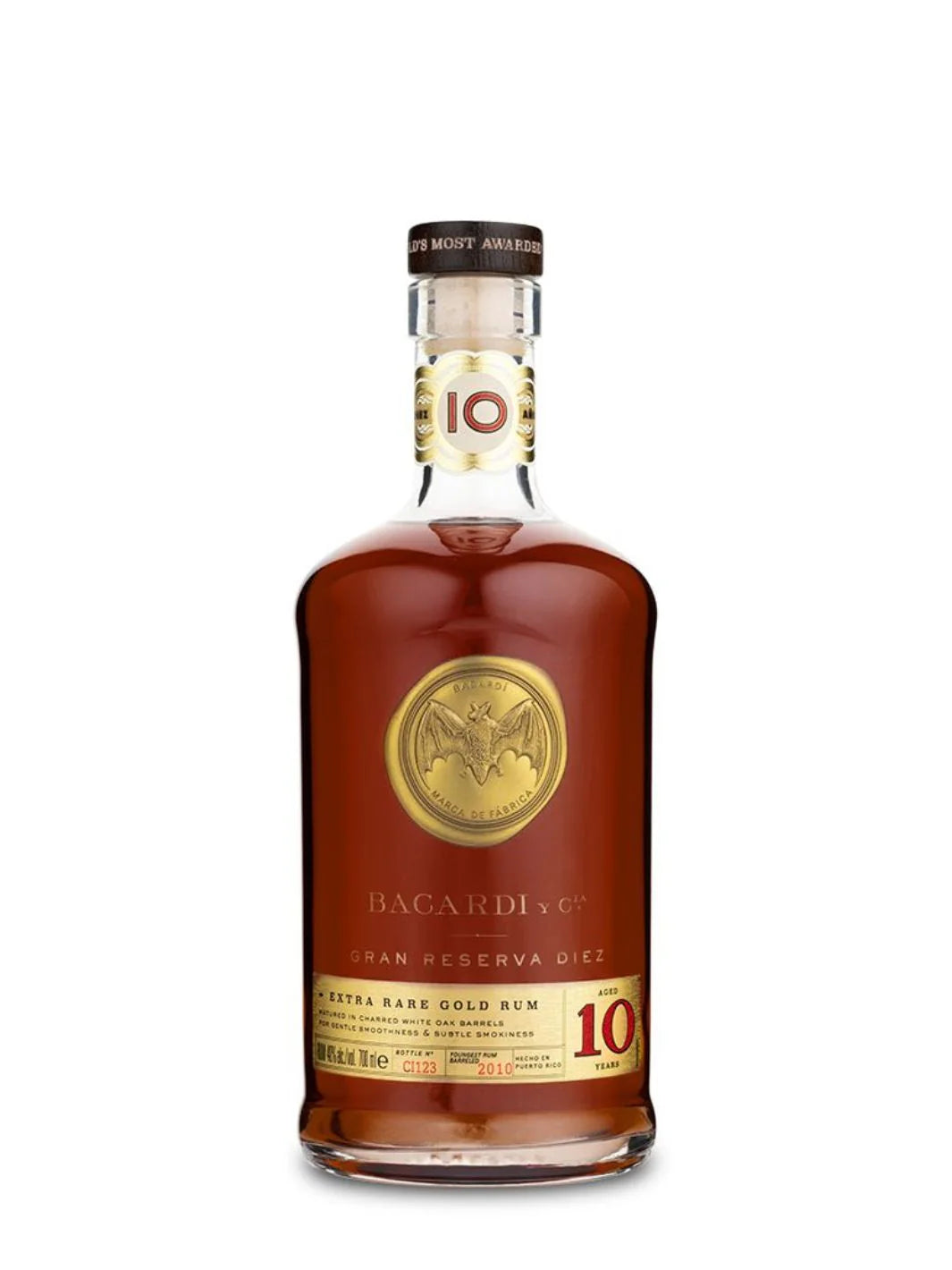 Bacardi Gran Reserva Diez 10 Year Old Extra Rare Gold Rum (750ml)