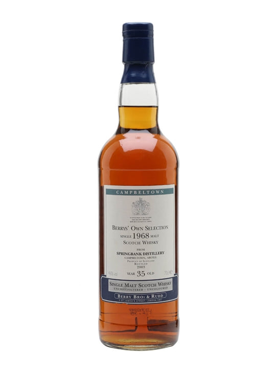 1968 Berry Bros. & Rudd Berrys' Own Selection Springbank Single Malt Scotch Whisky (700ml)
