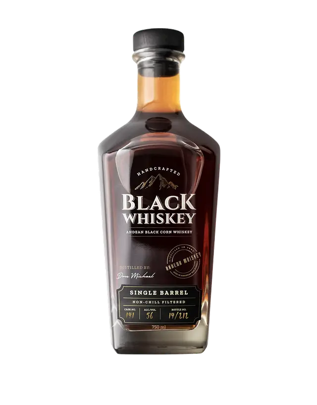 Black Whiskey Andean Black Corn Whiskey – Single Barrel Selection – Cask #761 – 132.2 Proof (750ml)