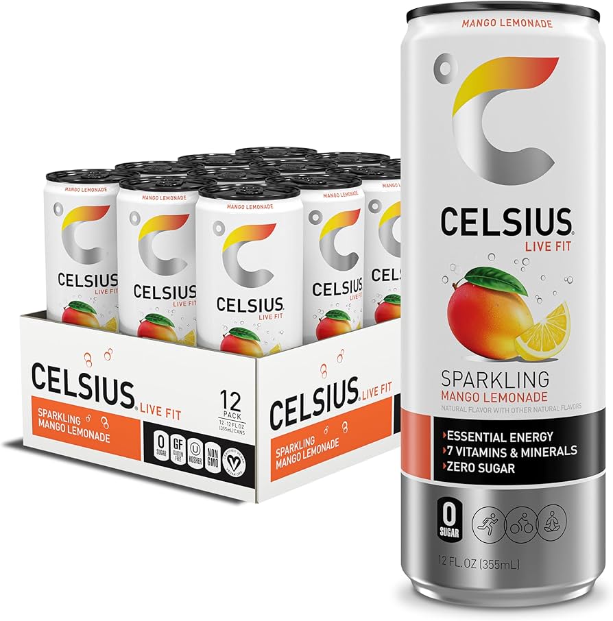 Celsius Mango Lemonade Sparkling (12oz Can)