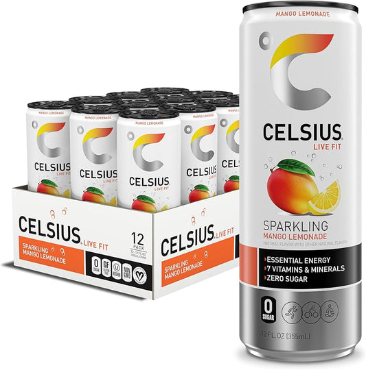 Celsius Mango Lemonade Sparkling (12oz Can)