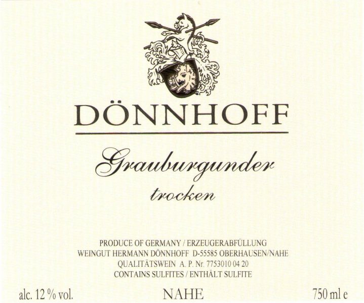 Donnhoff Grauburgunder Trocken - 2021 (750ml)