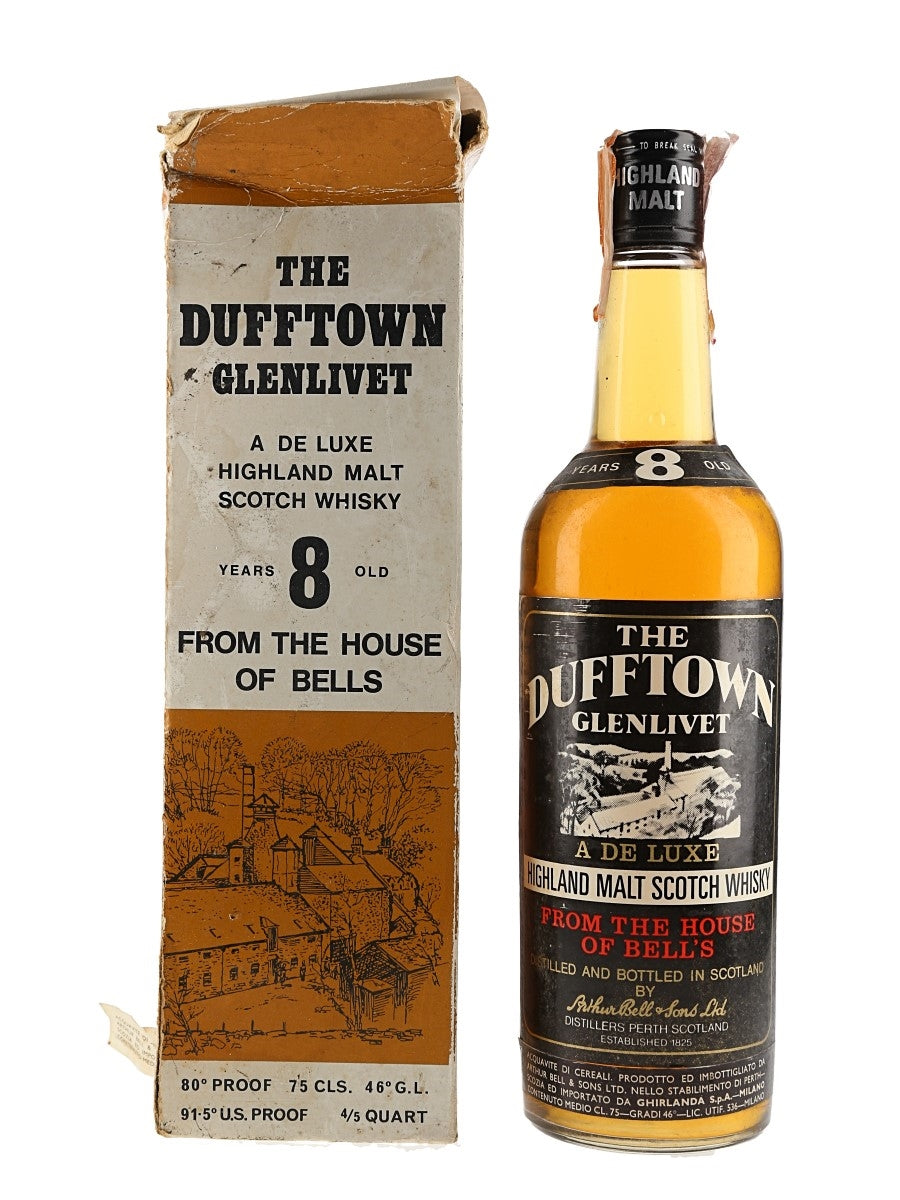 Dufftown-Glenlivet 8 Year Scotch Whisky 1970's In Gift Box (750ml)