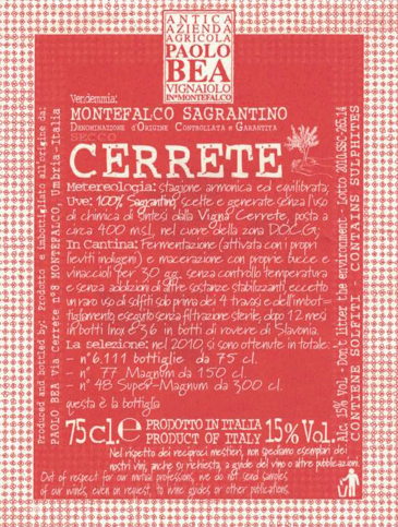 Paolo Bea Sagrantino di Montefalco Secco Cerrete - 2019 (750ml)