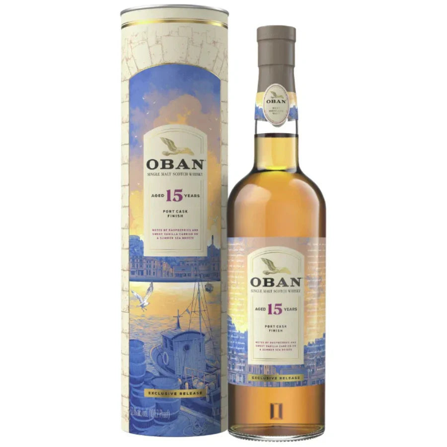 Oban Cask Strength 15-Year Old Single Malt Port Cask Finished Scotch Whisky (750ml)
