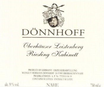 Donnhoff Oberhauser Leistenberg Riesling Kabinett - 2022 (750ml)