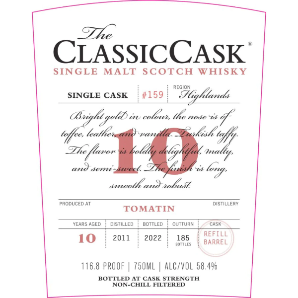 The Classic Cask 10 Year Tomatin 2011 (750ml)