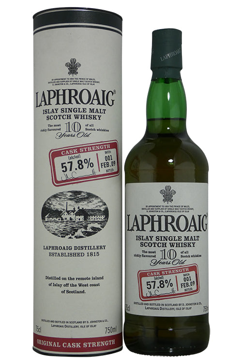 Laphroaig, Cask Strength, 10 Years Old, Batch 001 Feb.09, 57.8% abv (750ml)