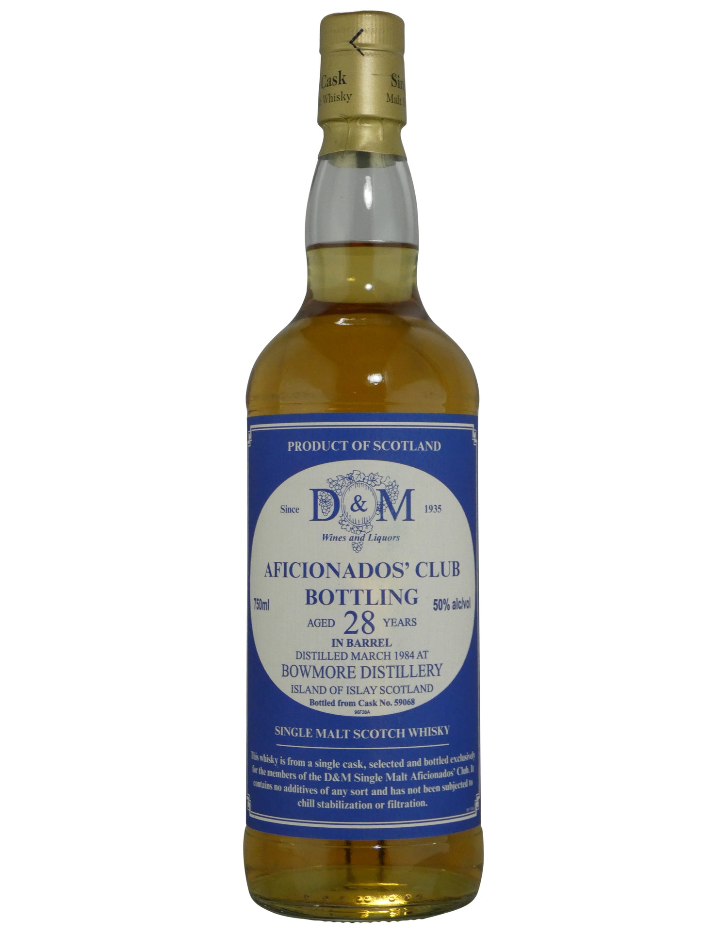 D & M Afficionados' Club Bowmore 28 Year Distilled March 1984 (750ml)