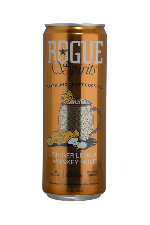 Rogue Spirits Sparkling Craft Cocktail Ginger Lemon Whiskey Mule (12oz Can 4 Pk)