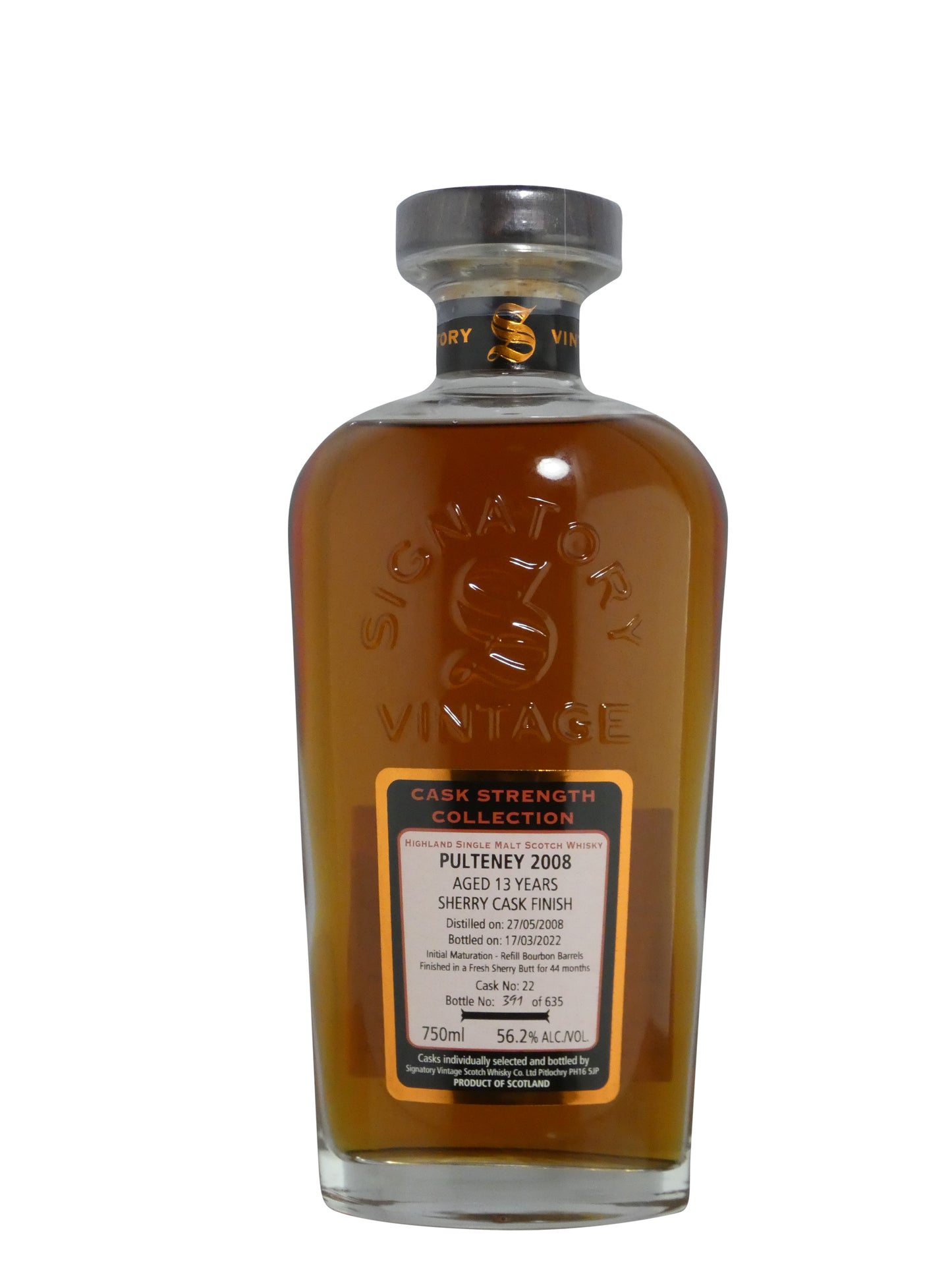 Signatory Pulteney 2008 Cask Strenth 56.2% (750ml)