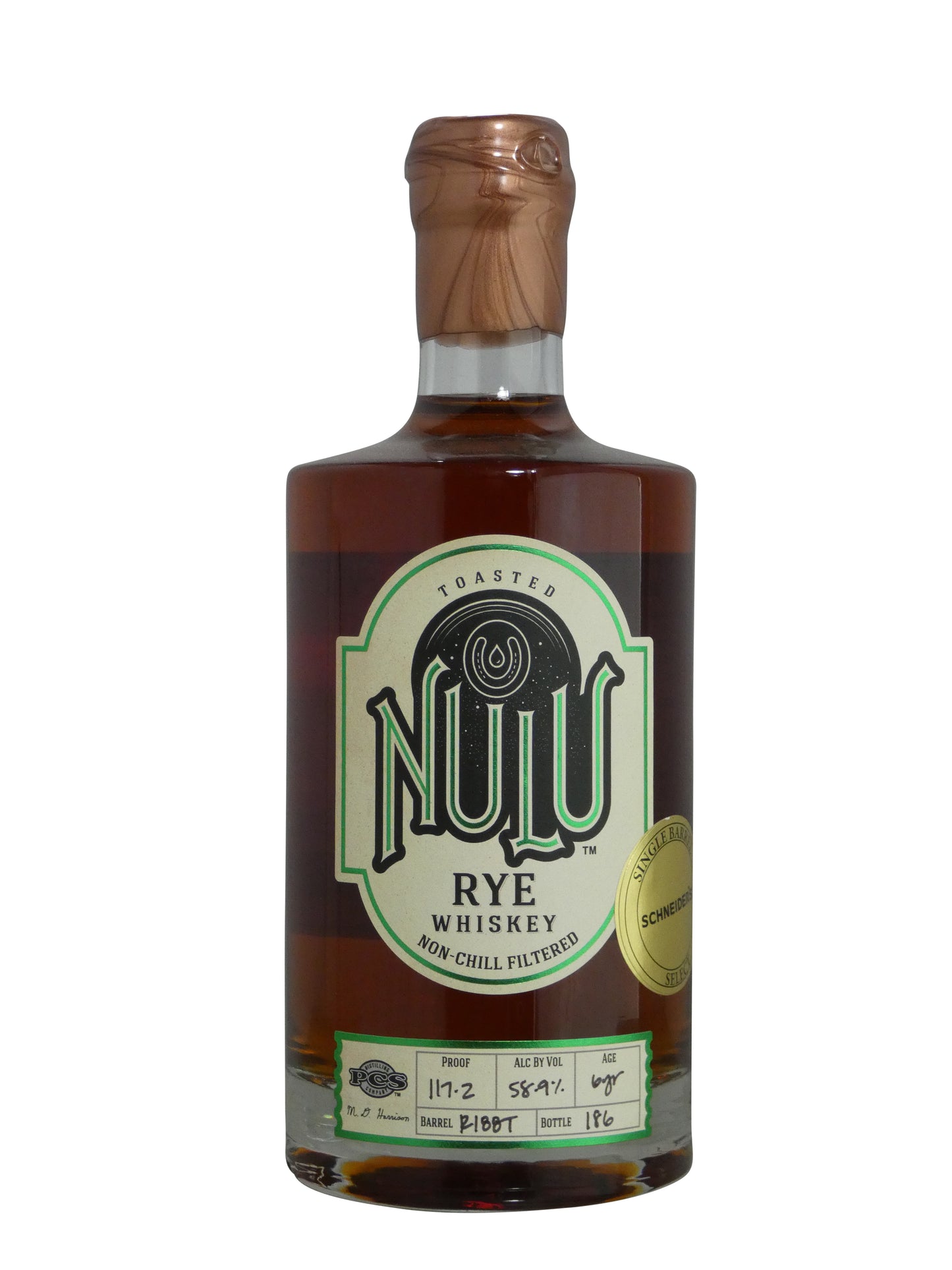 Nulu Toasted Rye Whiskey Schneider's Barrel Pick 117.2 Proof 6 Year (750ml)