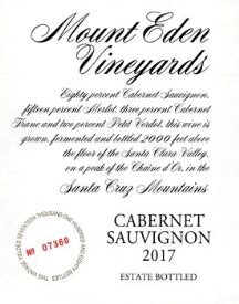 Mount Eden Vineyards Eden Cabernet Sauvignon - 2017 (750ml)