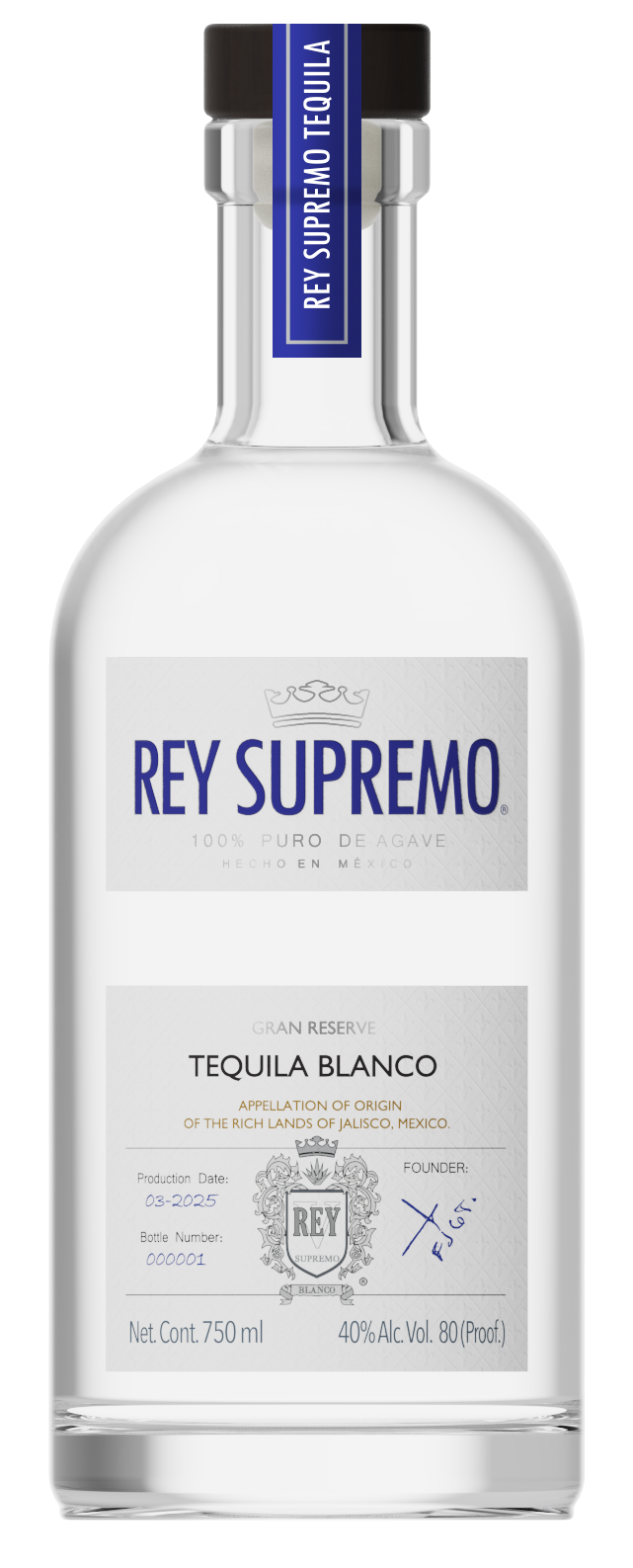 Rey Supremo Gran Reserve Tequila Blanco  (750ml)