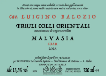 Luigino Balozio Malvasia Cuar - 2023 (750ml)