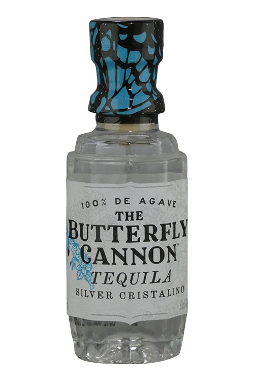 Butterfly Cannon Mexico 100% Agave Silver Cristalino Tequila (50ml) 15 Pack