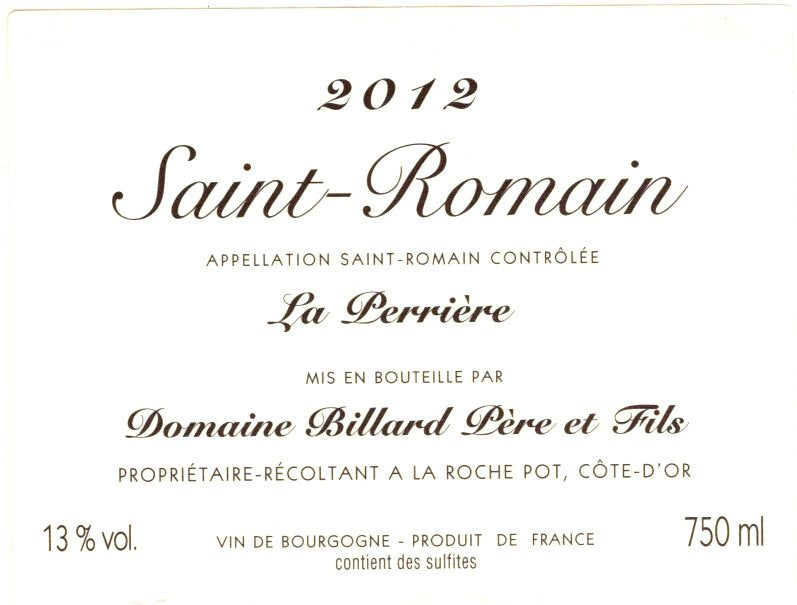 Domaine Billard Saint Romain La Perriere Rouge - 2022 (750ml)