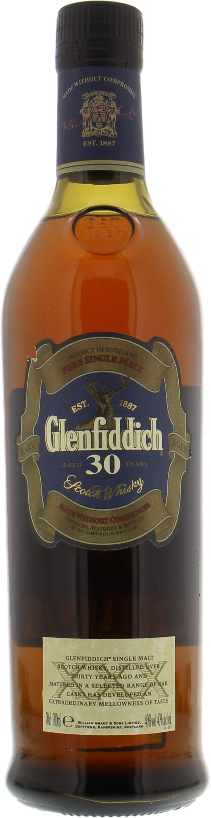 Glenfiddich 30 Year Old Old Bottling Mid-Shoulder (750ml) -NO BOX-