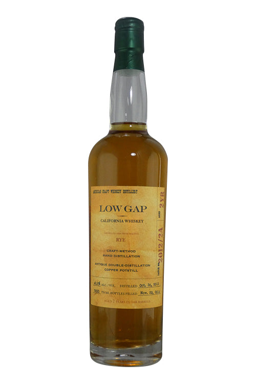 Low Gap California Whiskey 100% Malted Rye Batch No. 2012/2A (750ml)