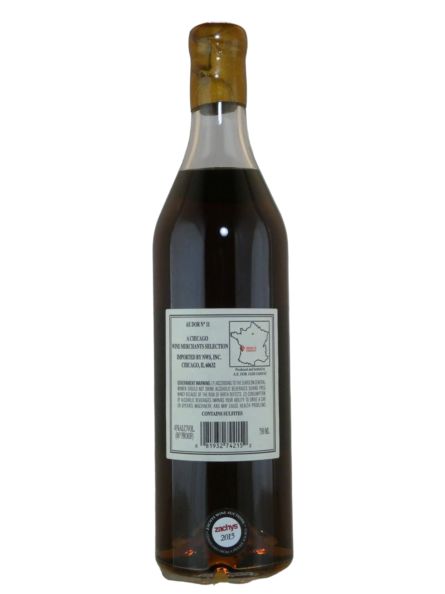 A.E. Dor Vieille Reserve No. 11 Grande Champagne Cognac (no Box) (750ml) (A Chicago Wine Markets Selection)