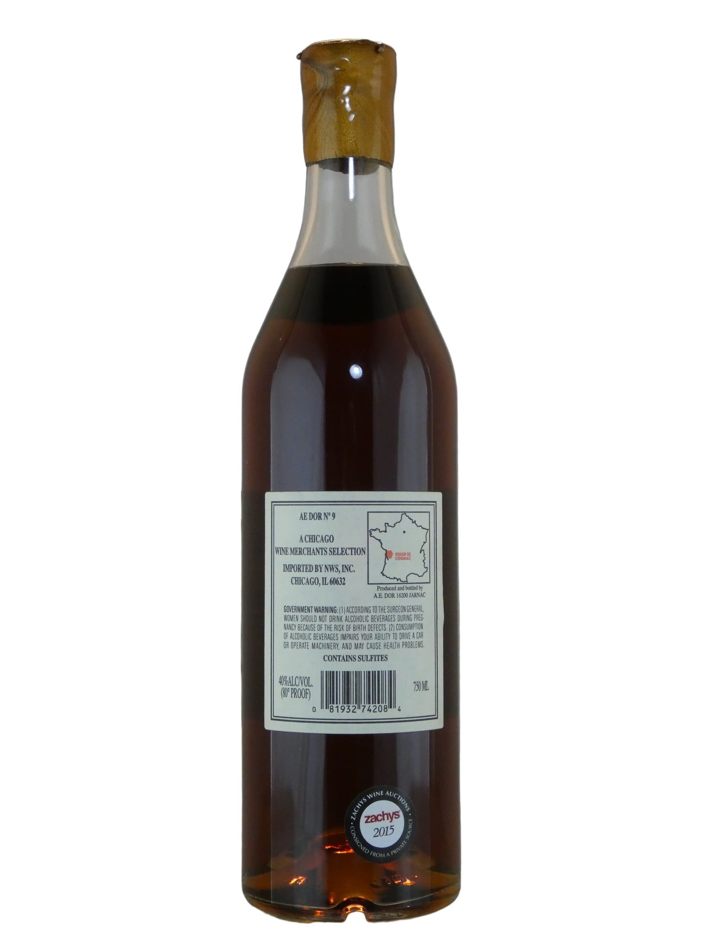 A.E. Dor Vieille Reserve No. 9 Grande Champagne Cognac  (no Box) (750ml) (A Chicago Wine Markets Selection)