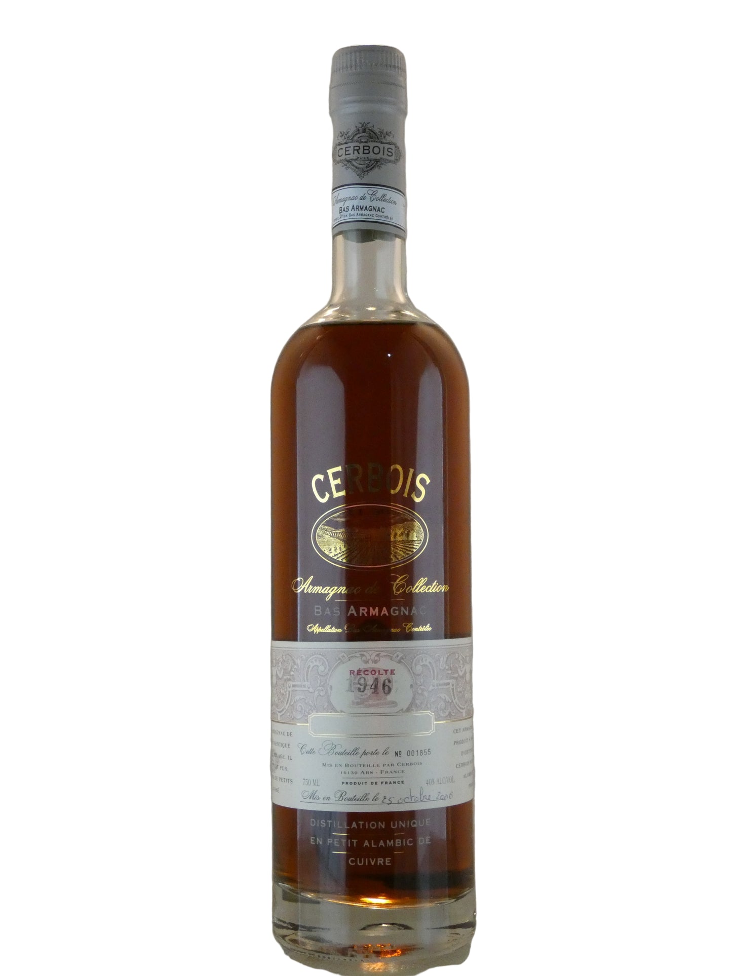 Cerbois Vintage Bas Armagnac- 1946 (Bottled in October 2006) (750ml)