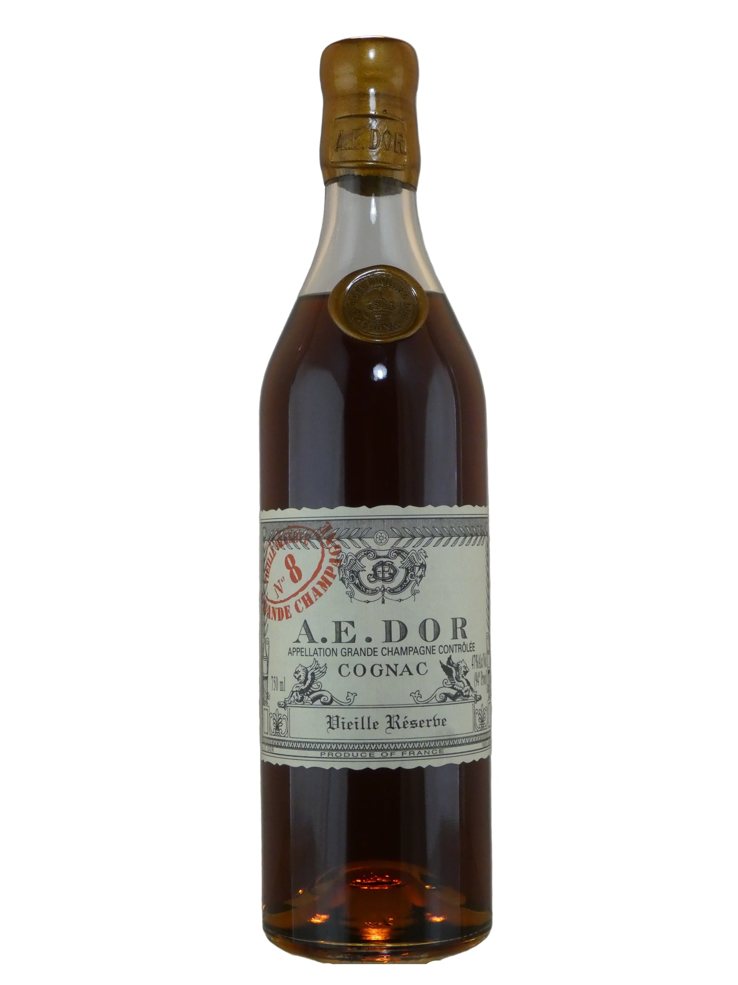 A.E. Dor Vieille Reserve No. 8 Grande Champagne Cognac (no Box) (750ml) (A Chicago Wine Markets Selection)