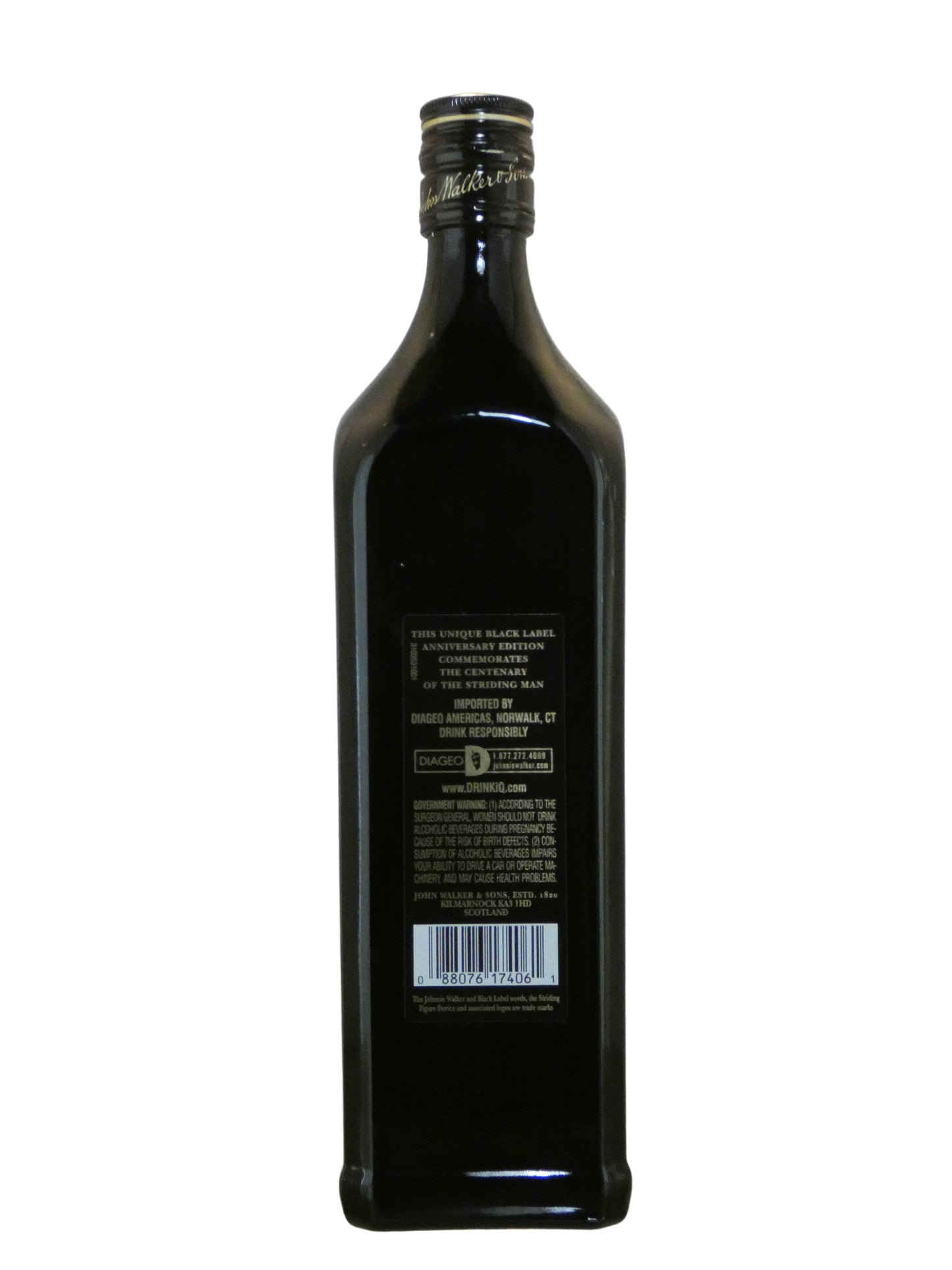 Johnny Walker & Sons 12 Year Black Label Anniversary Edition Blended Scotch Whisky 1908-2008 (750ml)