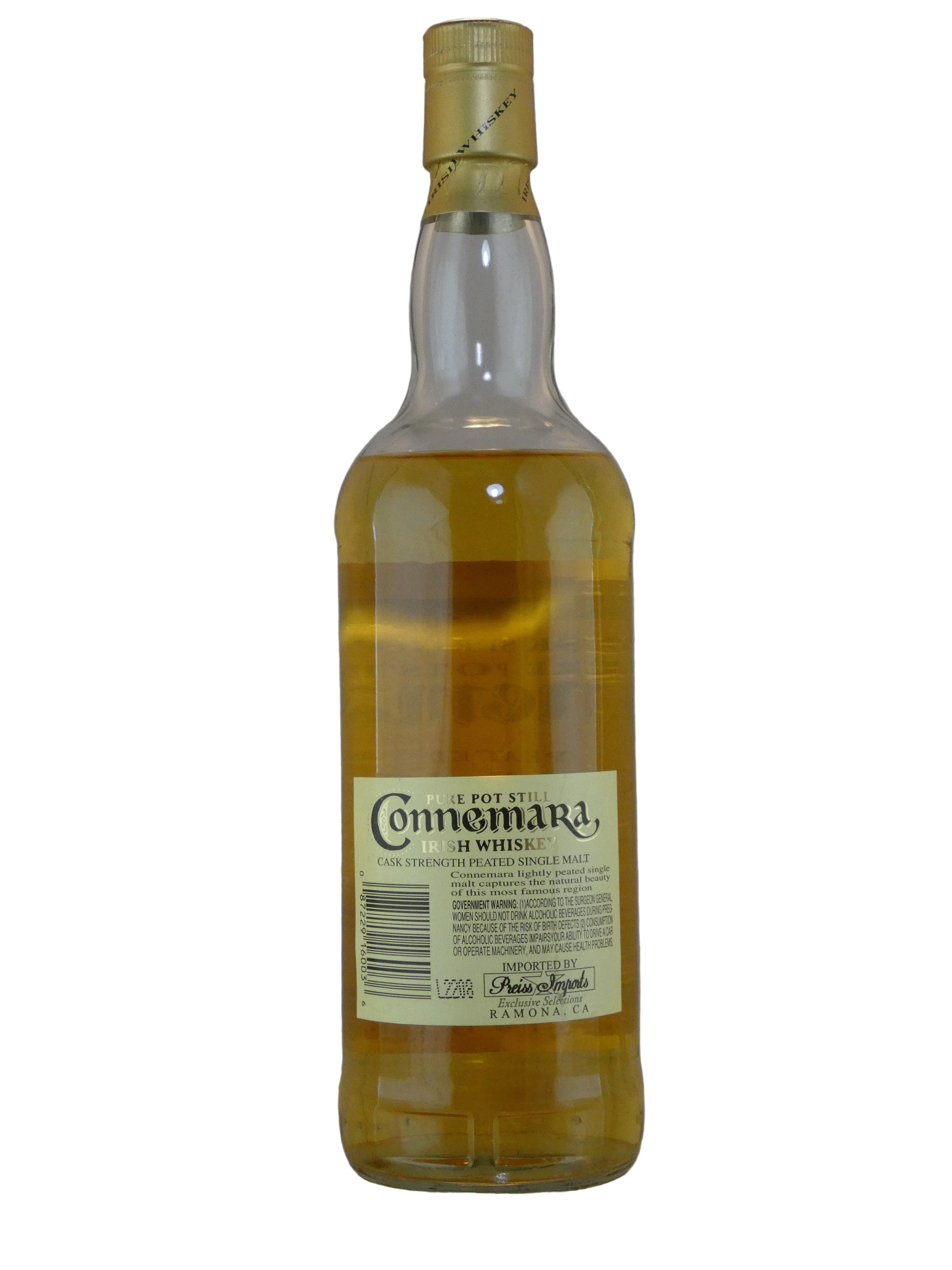 Connemara Cask Strength Peated Single Malt Irish Whiskey (750ml