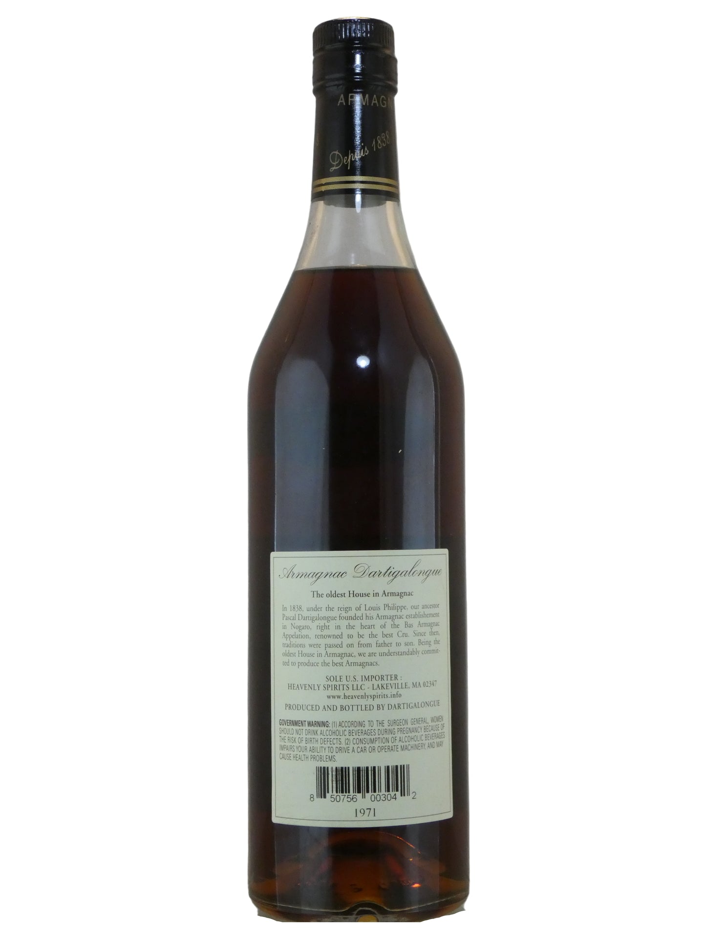 Dartigalongue Vintage Bas Armagnac- 1971 (Bottled in 2011) (750ml)