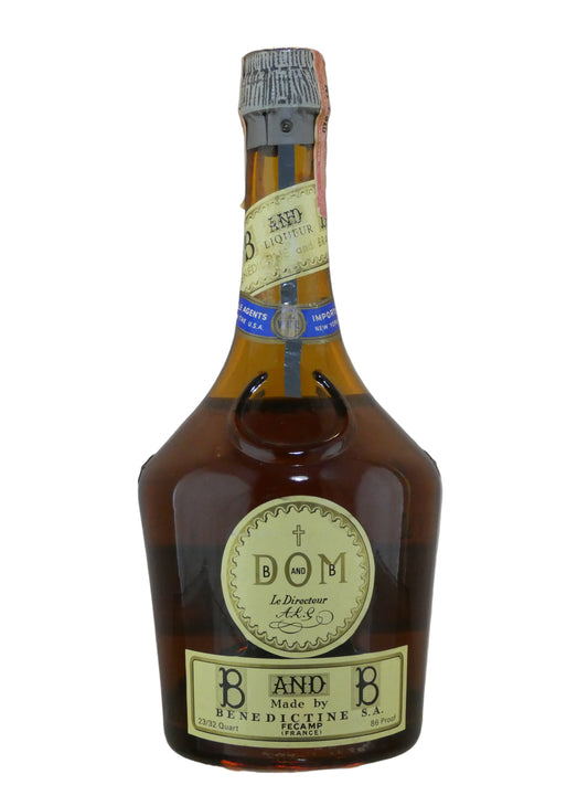 Benedictine and Brandy Liqueur DOM "Le Directeur" (NY Tax Seal) (23/32 Quart) (Julius Wile & sons) 1950s