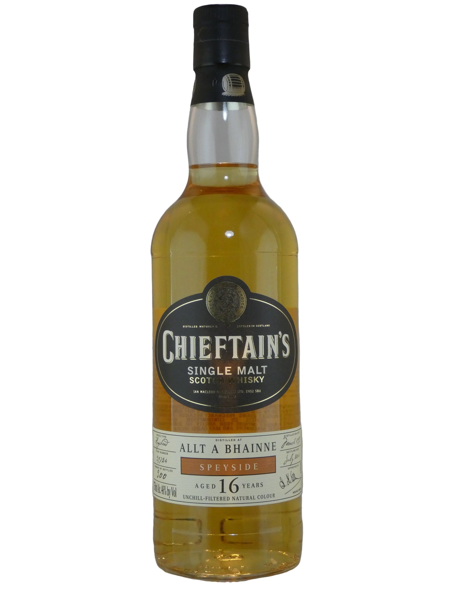 Chieftain's Single Malt Whisky Allt-A-Bhainne 16 Year Old  (750ml)