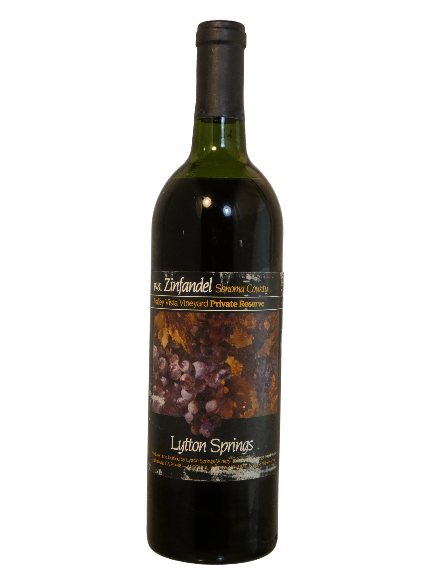Lytton Springs Winery Valley Vista Vineyard Private Reserve Zinfandel  (High Mid Shoulder) - 1981 (750ml)
